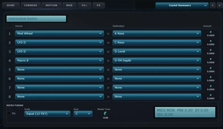 Ghost Vector — Mod — eight routes, micro-tuning, MIDI